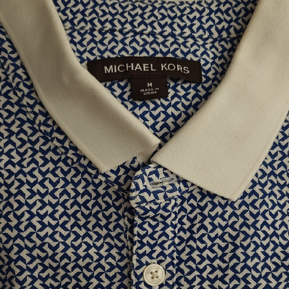 Michael Kors Blue and White Polo Shirt